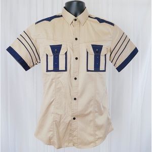 Men’s Onesane Khaki Shirt - Tan/Blue